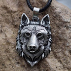 Vikings Fenrir Wolf Head Necklace - 