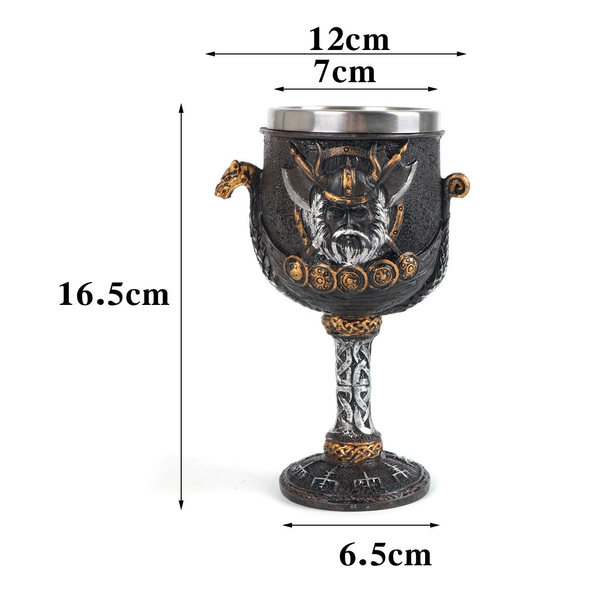 Viking Goddess stainless steel resin tall glass Viking pirate bar wine glass