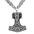 Vikings Thor's Goat Mjolnir Stainless Steel King Chain Necklace - 50 CM / 20 Inches