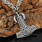 Vikings Thor's Goat Mjolnir Stainless Steel King Chain Necklace - 50 CM / 20 Inches