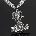 Vikings Thor's Goat Mjolnir Stainless Steel King Chain Necklace - 50 CM / 20 Inches