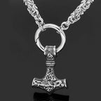 Vikings Mjolnir Stainless Steel King Chain Necklace - 
