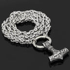 Vikings Mjolnir Stainless Steel King Chain Necklace - 