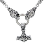 Vikings Jörmungandr Mjolnir Stainless Steel Necklace - 50 CM / 20 Inches