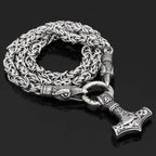 Vikings Mjolnir and Ravens Stainless Steel Necklace - 50 CM / 20 Inches