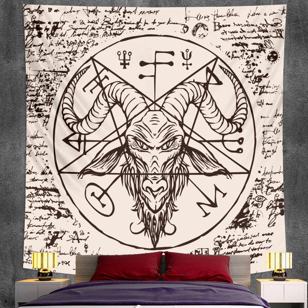 Viking mystical symbol home decoration tapestry psychedelic scene tapestry Bohemian Upholstered Sofa carpet witchcraft yoga mat