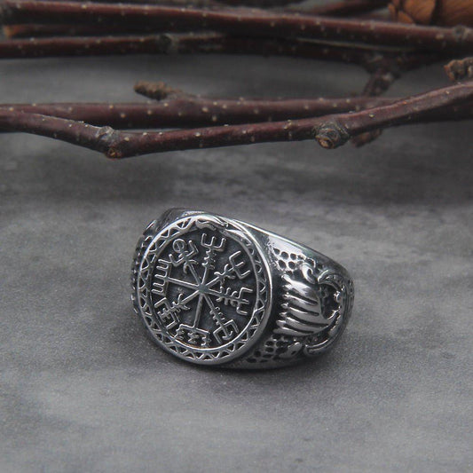 Viking Reaver Ouroboros Viking Compass Vegvisir et Drakkar Chevalière