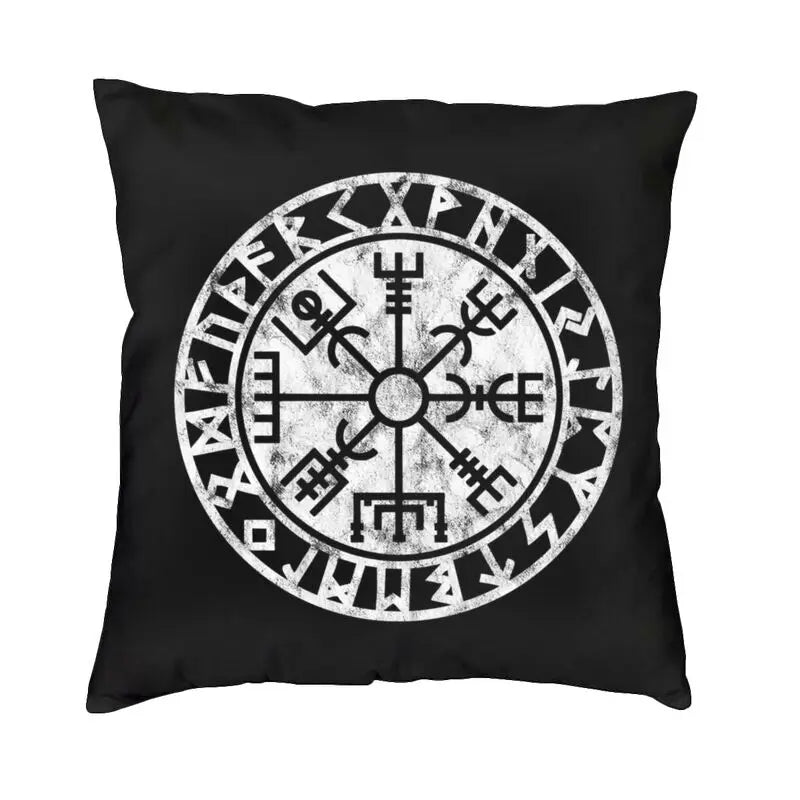 Viking Runes Thor Mjolnir Cushion Covers 40x40 Soft Norse Valhalla Odin Pillow Case for Sofa Car Square Pillowcase Decoration