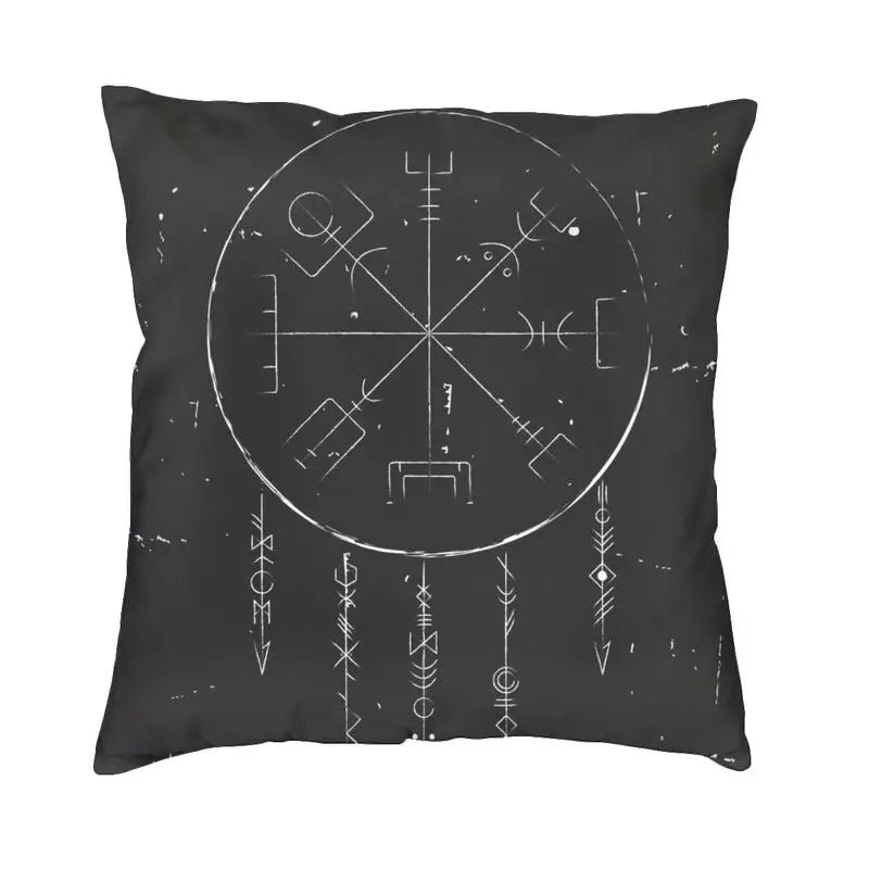 Viking Runes Thor Mjolnir Cushion Covers 40x40 Soft Norse Valhalla Odin Pillow Case for Sofa Car Square Pillowcase Decoration