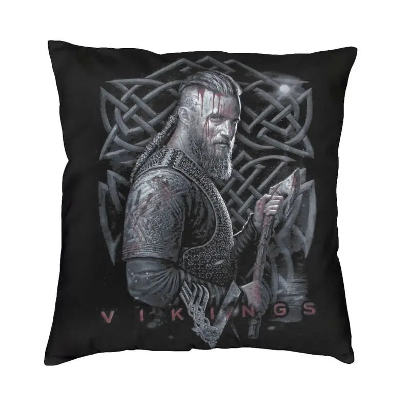 Viking Runes Thor Mjolnir Cushion Covers 40x40 Soft Norse Valhalla Odin Pillow Case for Sofa Car Square Pillowcase Decoration