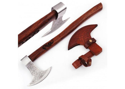 Viking Dragon Slayer Norse Dane Battle Axe | Engraved Handle -0