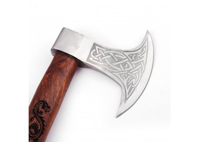 Viking Dragon Slayer Norse Dane Battle Axe | Engraved Handle -3