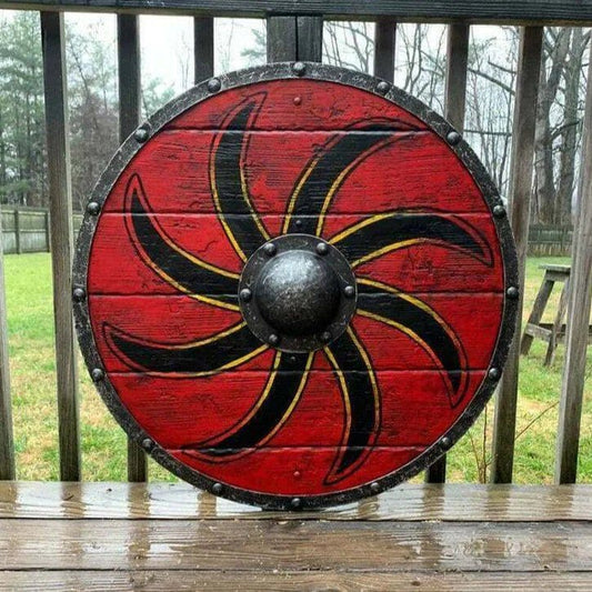 Viking Shield with Round Sun Symbol