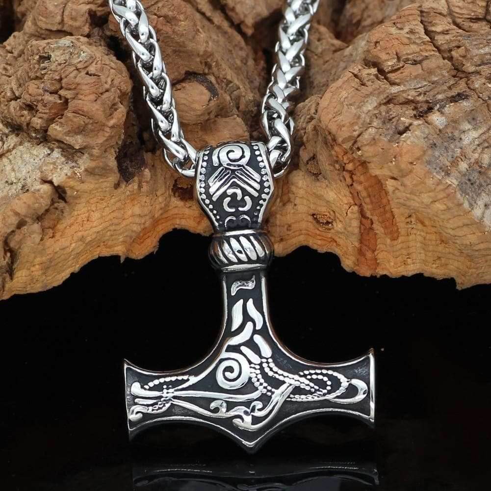 Viking Mjolnir Stainless Steel Necklace - 