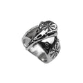 Vikings Aegishjalmur Raven Skull Ring - Silver