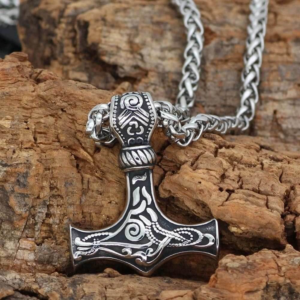 Viking Mjolnir Stainless Steel Necklace - 