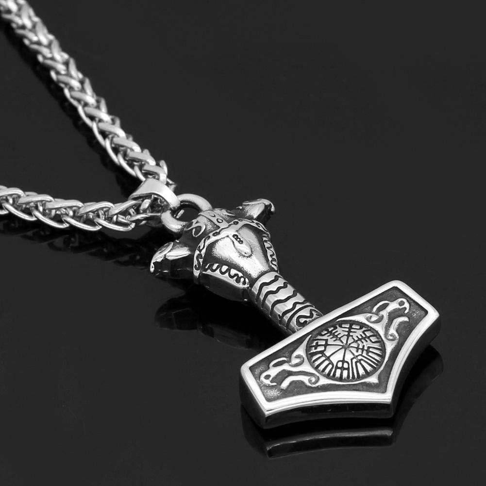 Vikings Thor's Hammer Stainless Steel Necklace - 
