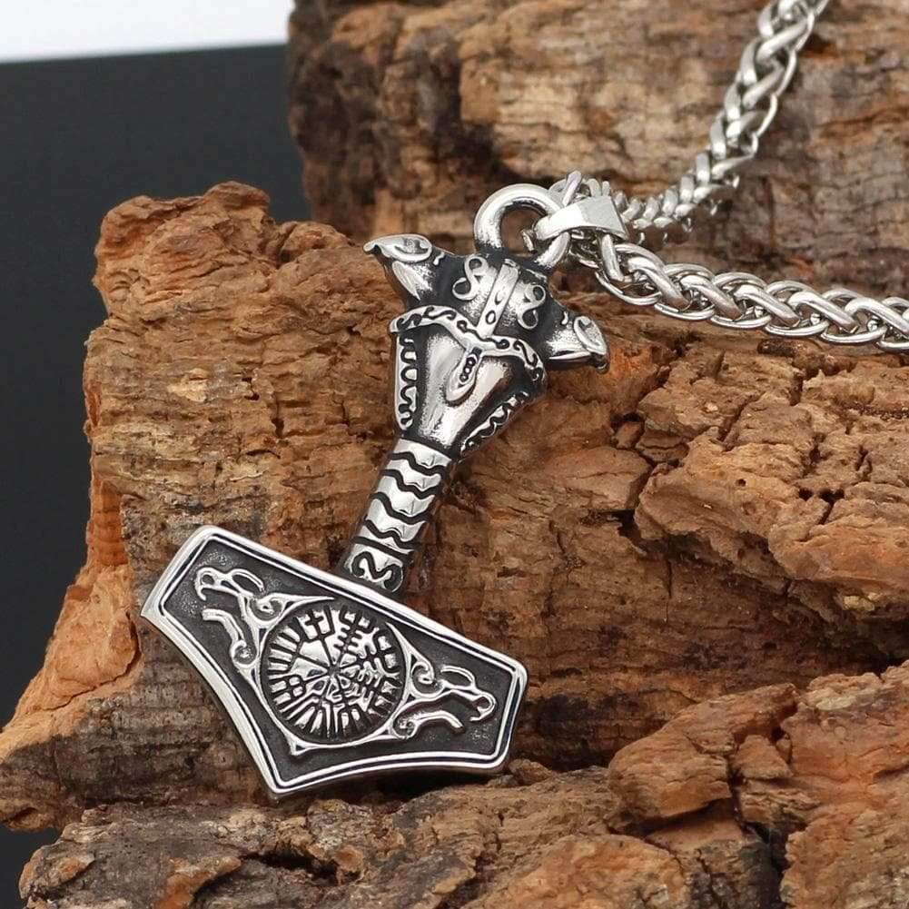 Vikings Thor's Hammer Stainless Steel Necklace - 