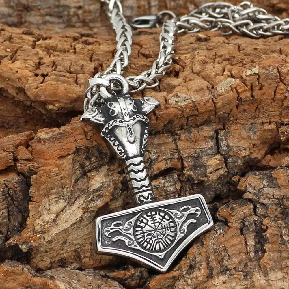 Vikings Thor's Hammer Stainless Steel Necklace - 