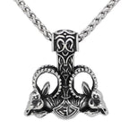 Vikings Thor's Rams Mjolnir Stainless Steel Necklace - 50 CM / 20 Inches