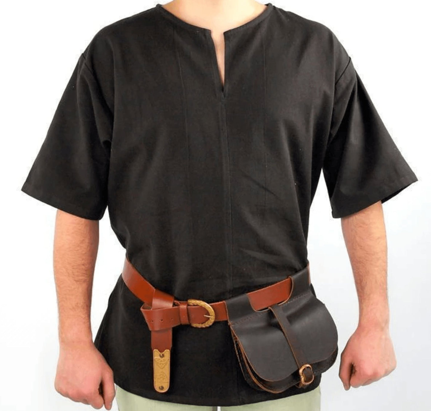 Simple Cotton Viking Tunic | Short Sleeves, Hip-Length