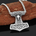 Viking Raven Mjolnir Necklace - 