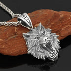 Viking Wolf Fenrir Pendant Necklace - 