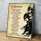 Viking Warrior Quote Canvas Wall Art, I Choose To Live By Choice