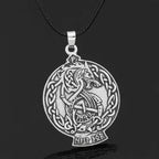Viking Fenrir by Celtic Hammer Club Necklace - Leather Cord