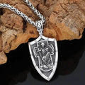 Templar St. Michael Arch Angel Cross Shield Necklace - 