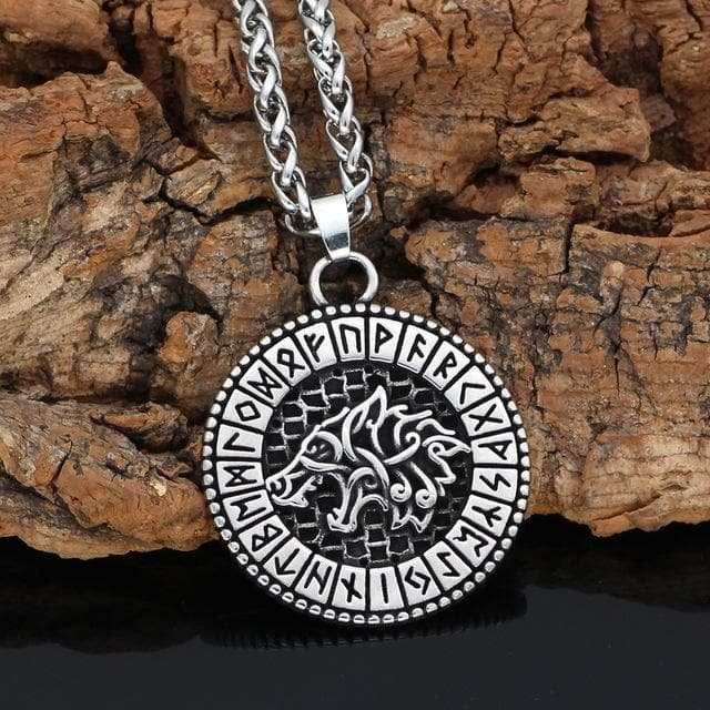 Viking Odin's Wolf Stainless Steel Necklace - 