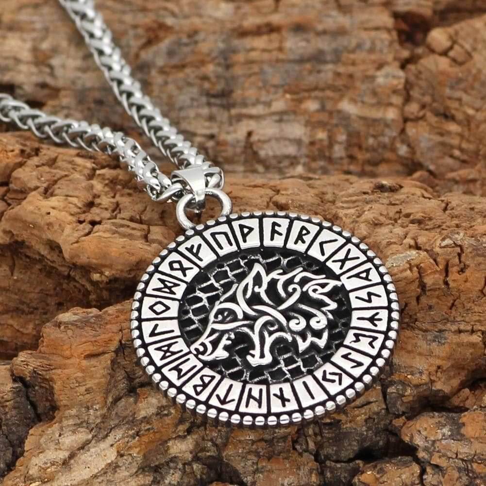 Viking Odin's Wolf Stainless Steel Necklace - 