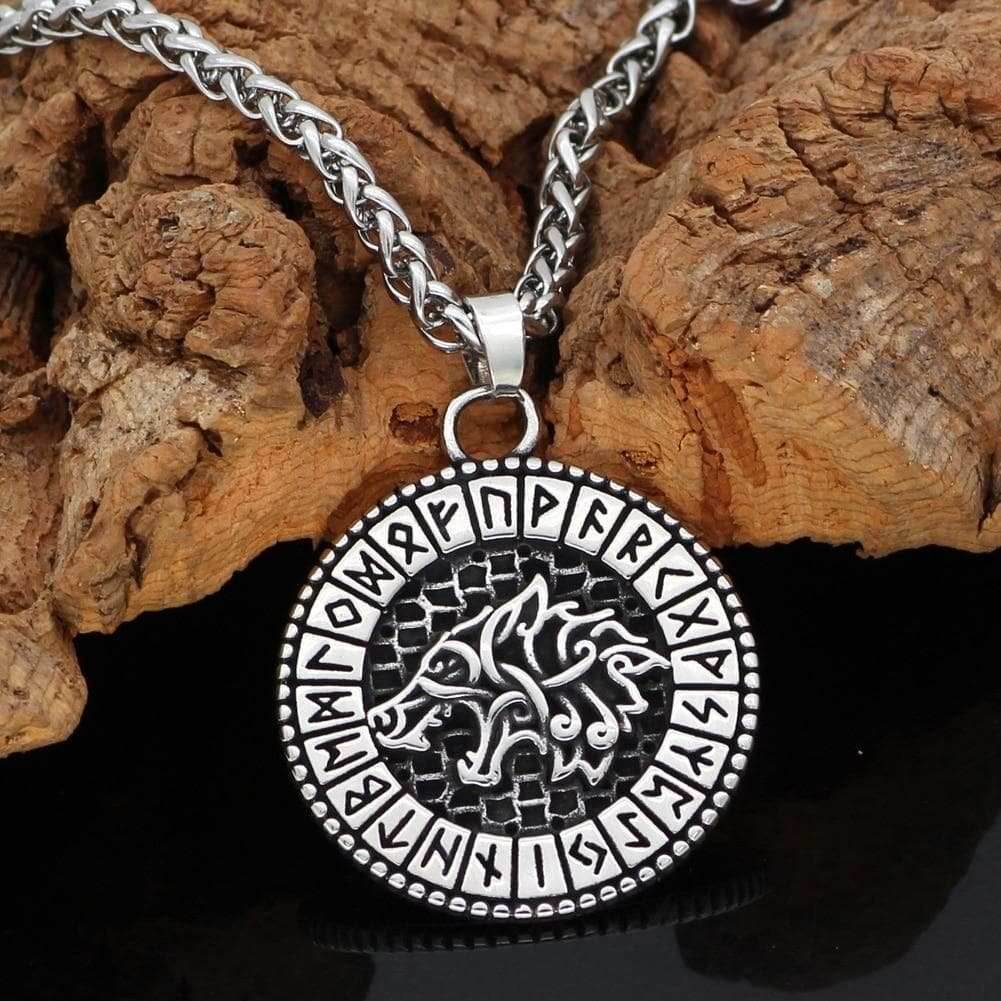 Viking Odin's Wolf Stainless Steel Necklace - 