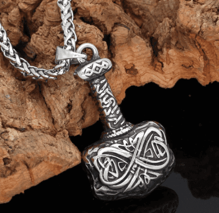 Vikings Hammer of Thor Pendant Necklace - 