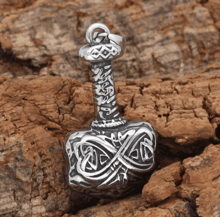 Vikings Hammer of Thor Pendant Necklace - 