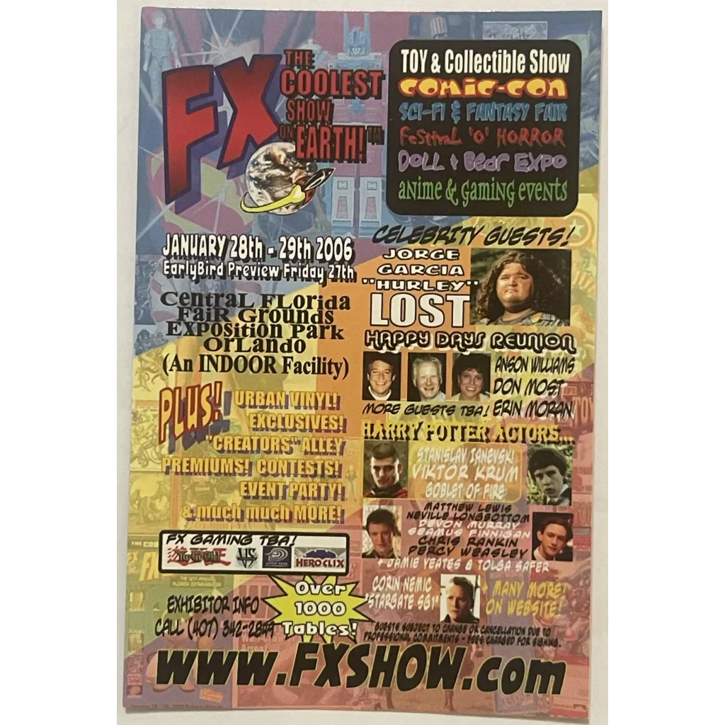 Rare 2006 Comic Con Horror Fest Vintage Collectible Show Card