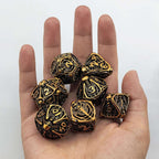 Vintage Brass Skull Metal Hollow DND Dice Set
