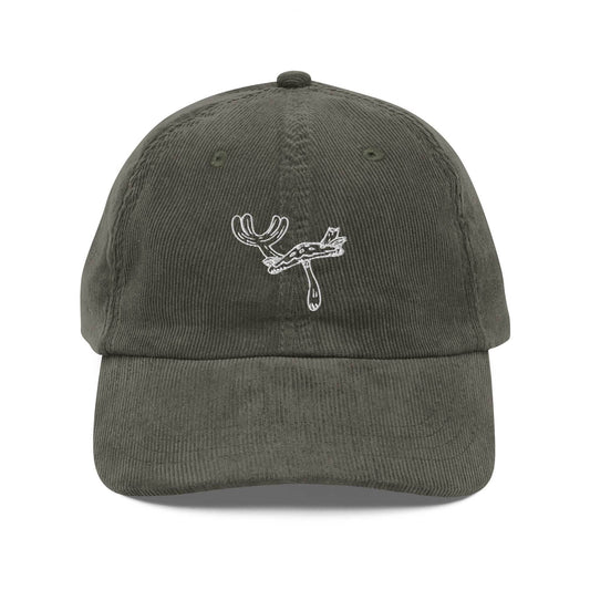 Chopper Mushroom Embroidered Unisex Vintage Corduroy Anime Hat - Green