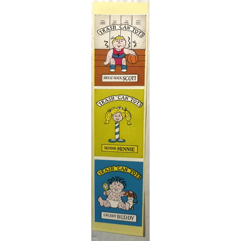 Vintage 1980s Trash Can Tots Complete Series Stickers 🗑️ NOS Vending Set, 10 Strips / 30 Characters
