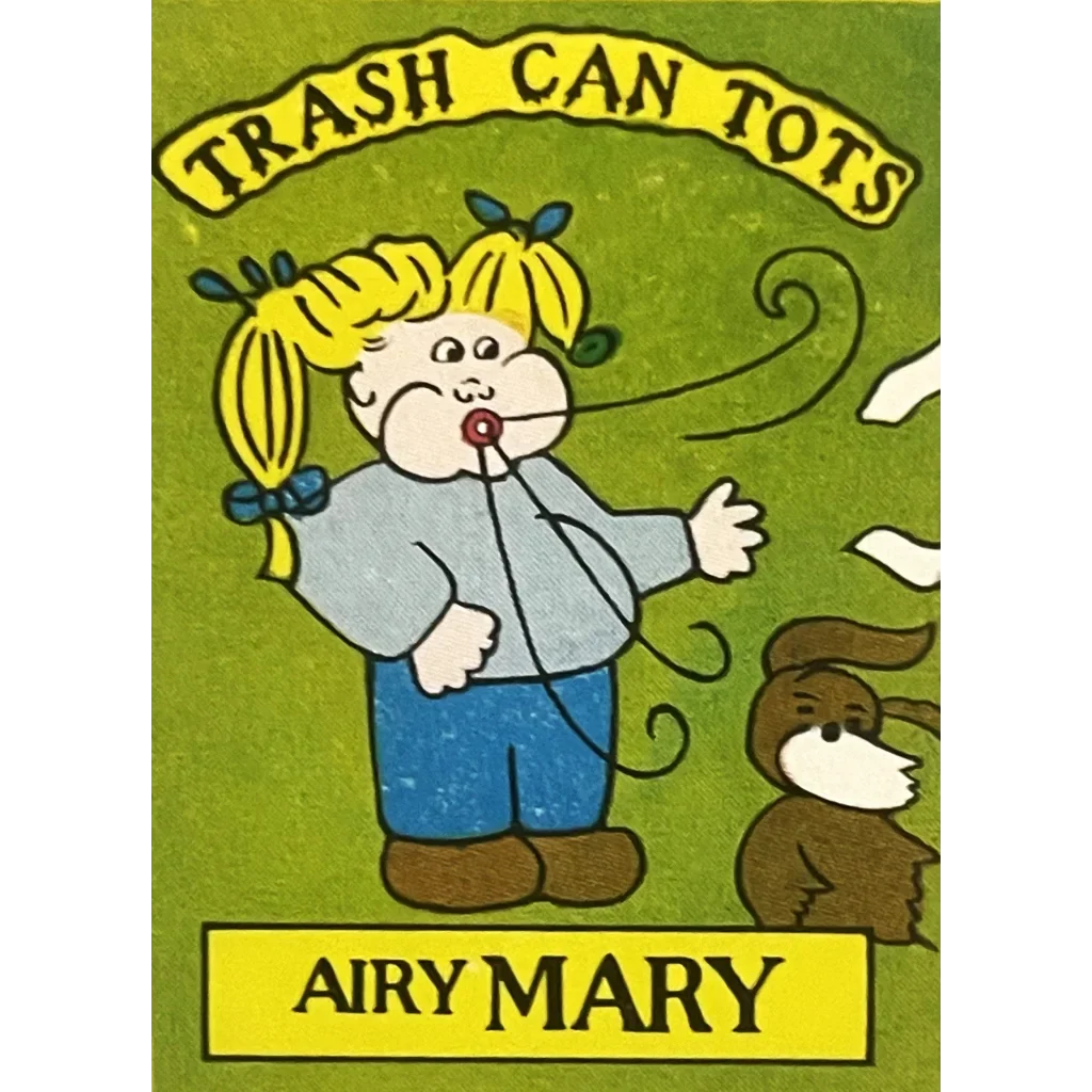 Vintage 1980s Trash Can Tots Complete Series Stickers 🗑️ NOS Vending Set, 10 Strips / 30 Characters