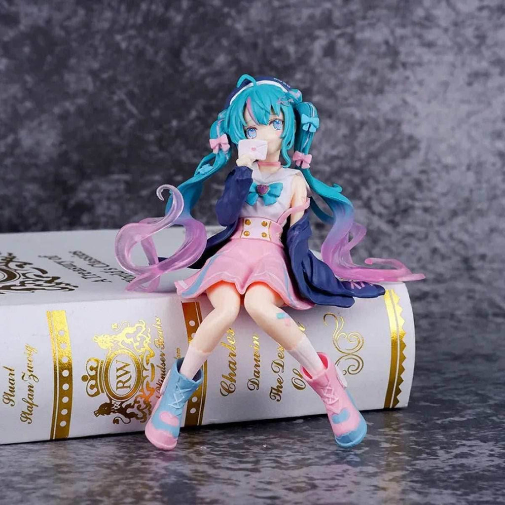 Adorable Anime Miku: Chibi Virtual Idol PVC Action Figure - Sitting Hatsune