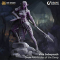 Vixa Indwynath, Pathfinder of the Deep (Female Drow Druid) - 32mm Scale