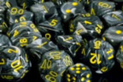 Vortex Dice Polyhedral Black/Yellow 7-Die Set