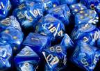Vortex Dice Polyhedral Blue/Gold 7-Die Set - Role-Players