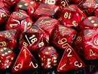 Vortex Dice Polyhedral Burgundy/Gold 7-Die Set - Role-Players