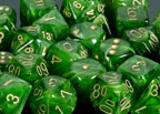 Vortex Dice Polyhedral Green/Gold 7-Die Set