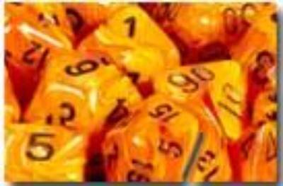 Vortex Dice Polyhedral Orange/Black 7-Die Set - Role-Players