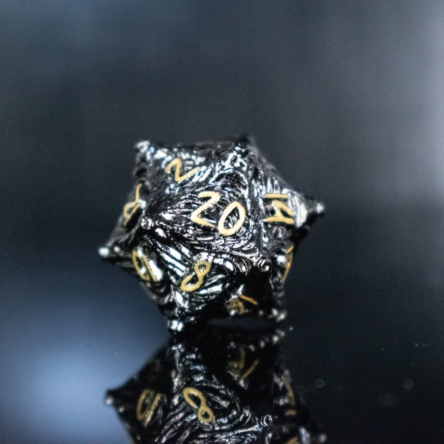 Vortex Warp Metal Dice Set - Black and Gold