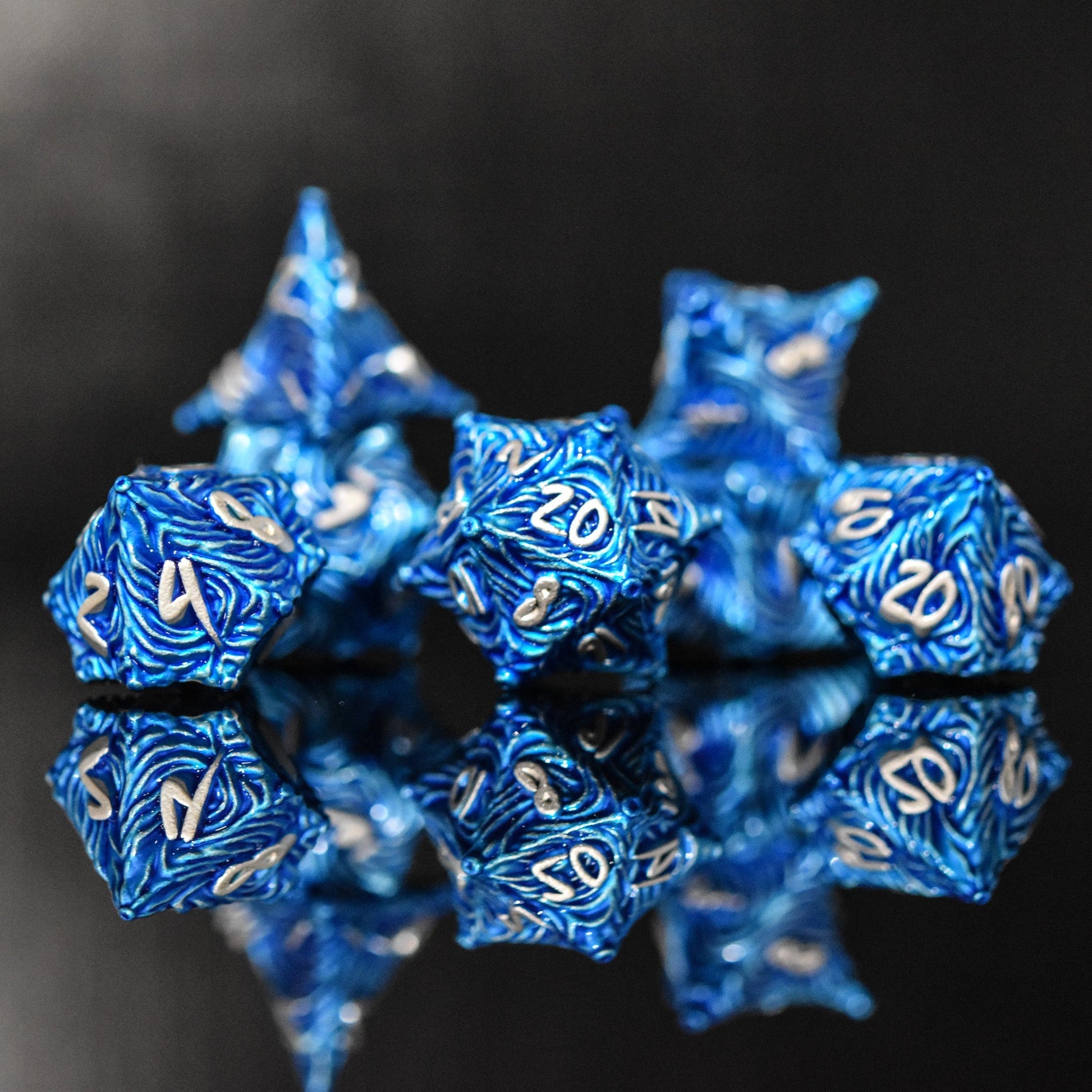 Vortex Warp Metal Dice Set - Blue