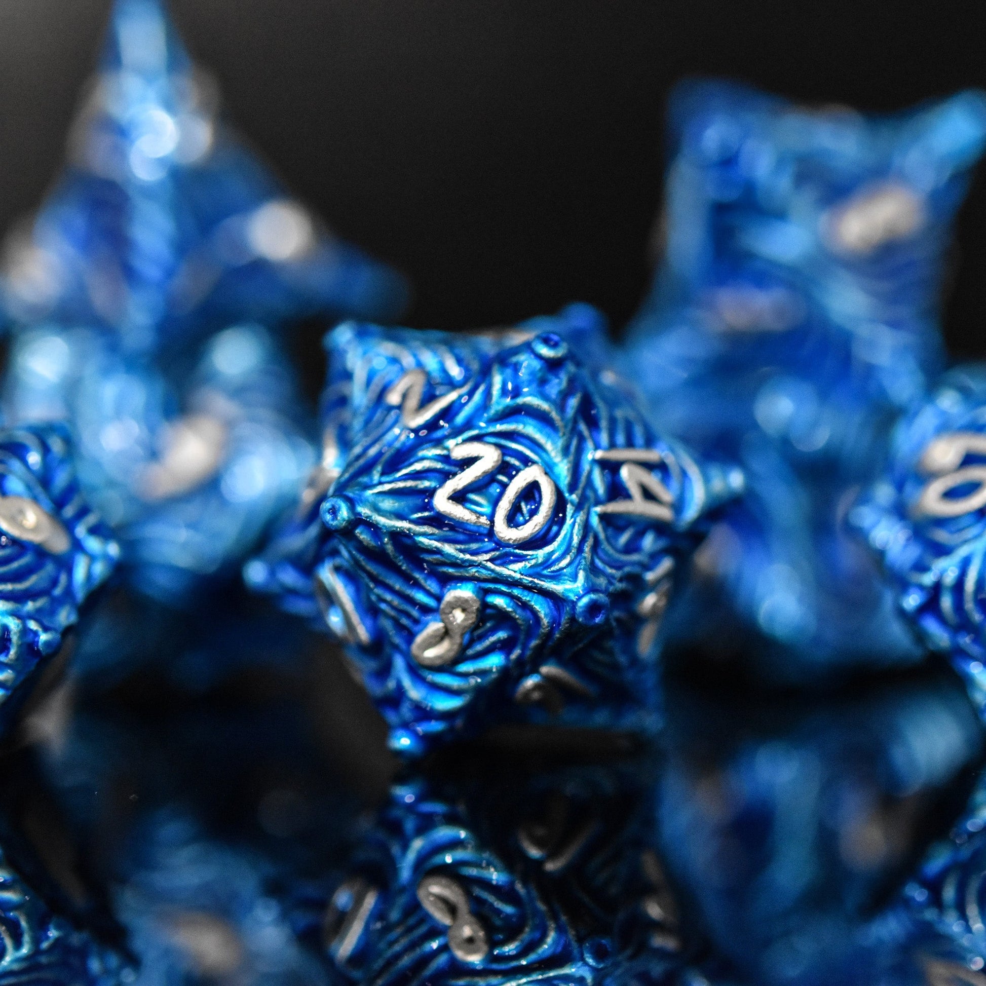 Vortex Warp Metal Dice Set - Blue